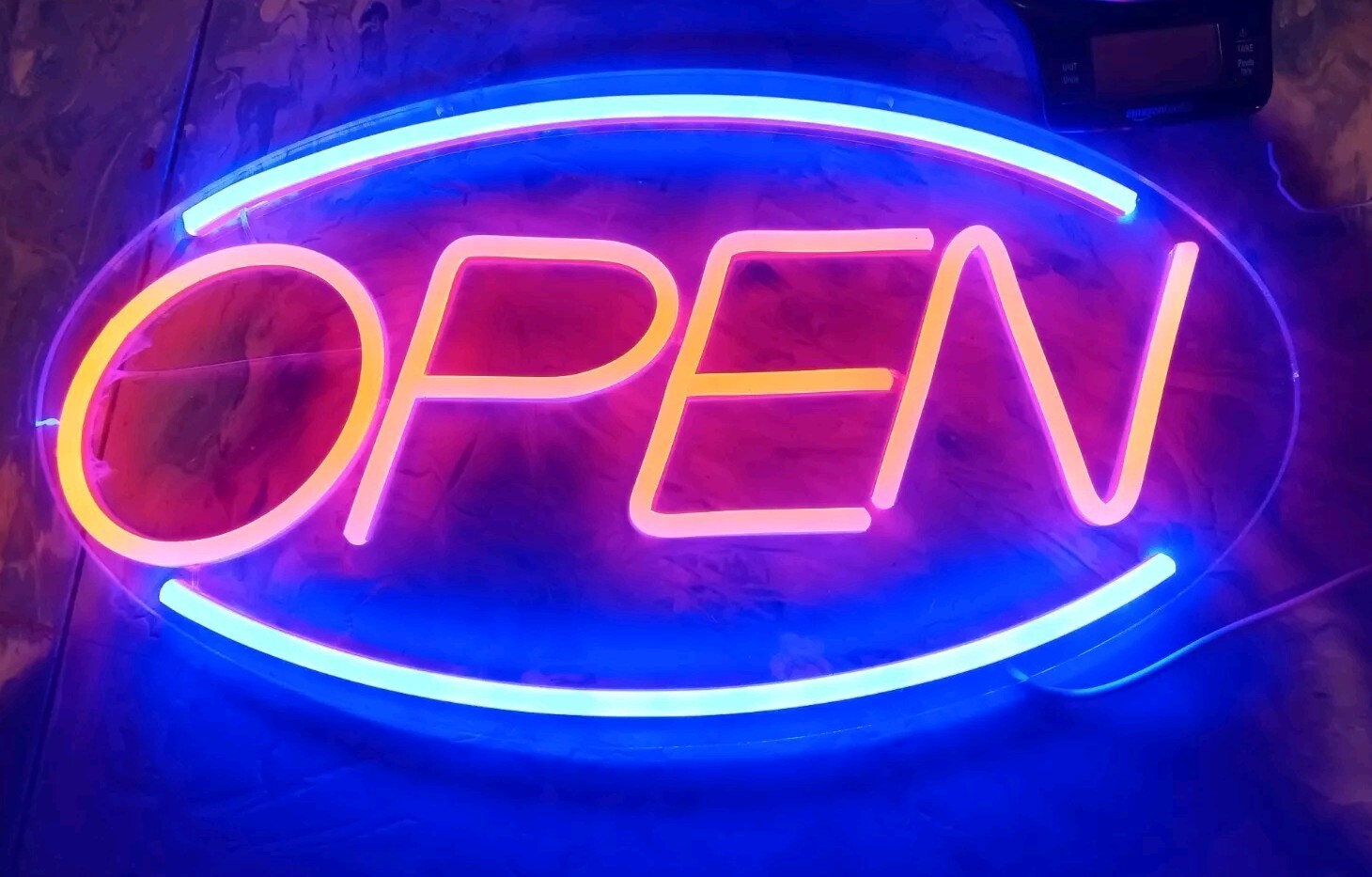 Neon Open Sign for Business Damage But Works Approx Size 16.5 × 9&Prime;
