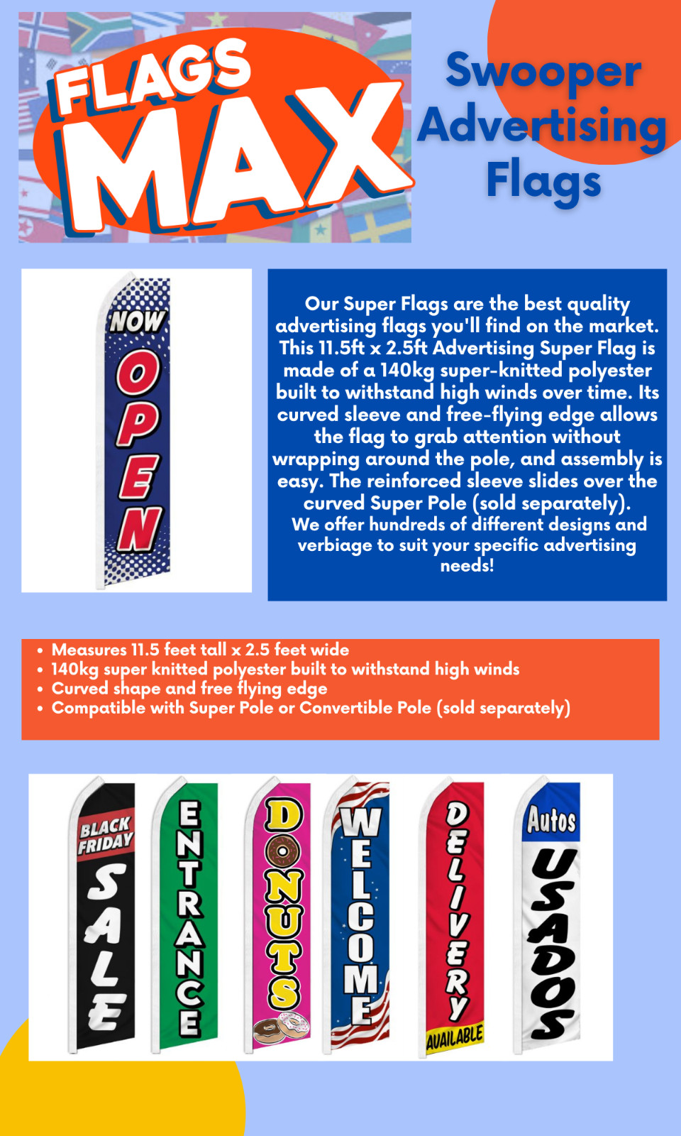 Poco Enganche Swooper Flutter Advertising Low Down Payment Business Flag (GN/YW)