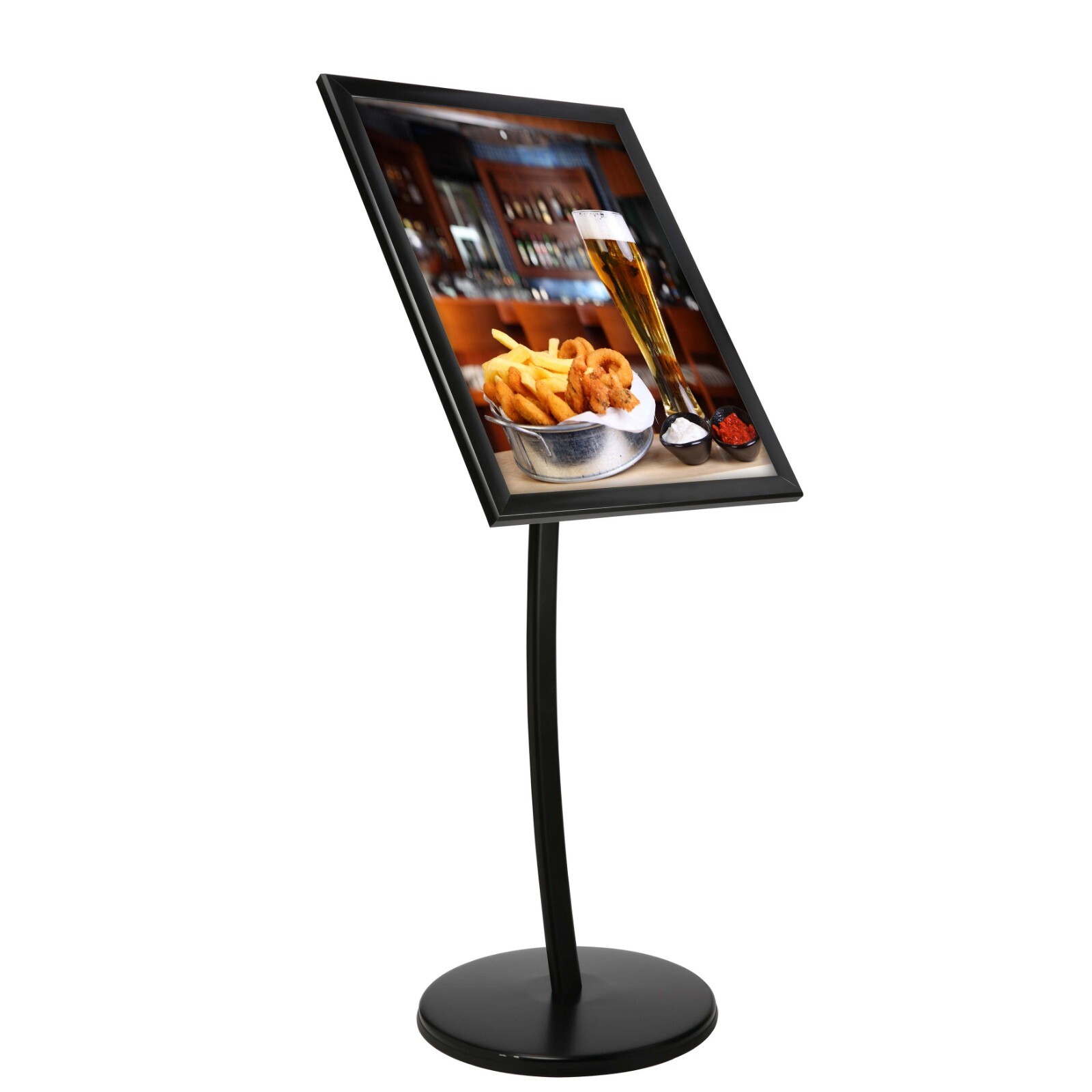 Aluminum Pedestal Poster Showboard 18×24 inch – Lockable Menu Holder Black
