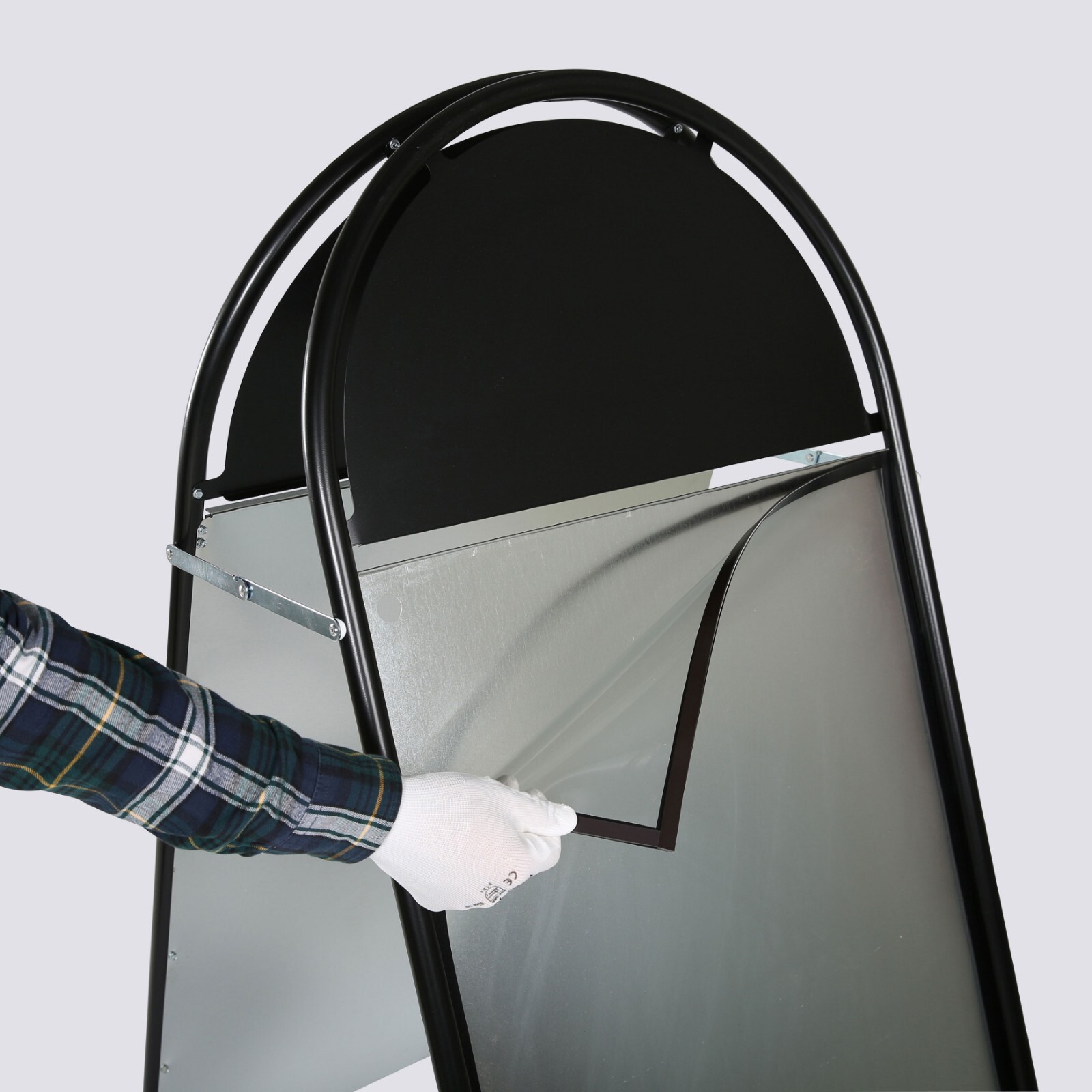 Sandwich Board Sidewalk A-Frame Double Sided Galvanized Backing 20×30 Black