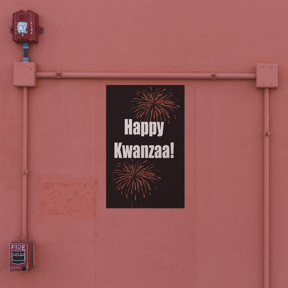 Door Decals Vertical Vinyl Stickers Multiple Sizes Happy Kwanzaa Candles Vinyl