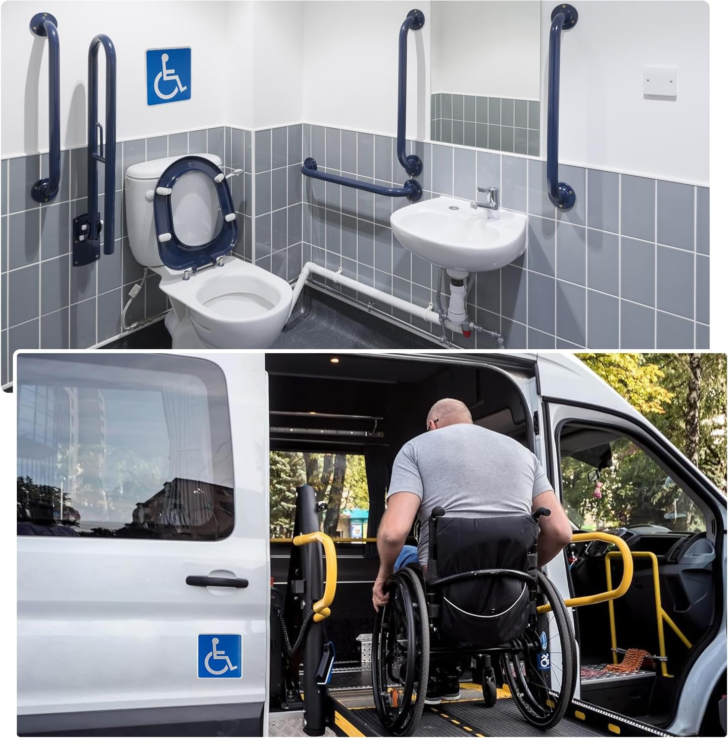 3D Handicap Sign Stickers with Adhesive Backing – Metal-Reinforced Disabled Whee