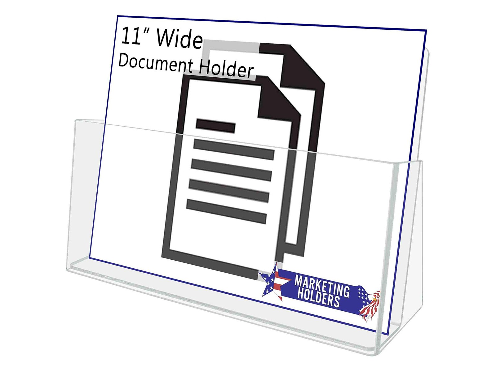 Marketing Holders Magazine Holder Display Rack 11&Prime;W Single Pocket, Clear