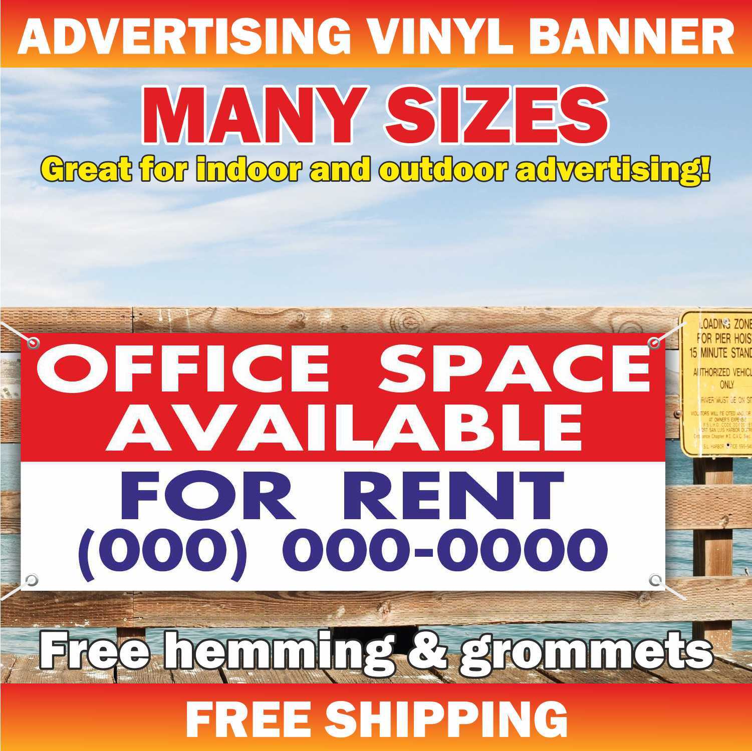 OFFICE SPACE AVAILABLE FOR RENT Advertising Banner Vinyl Mesh Sign Flag realtor