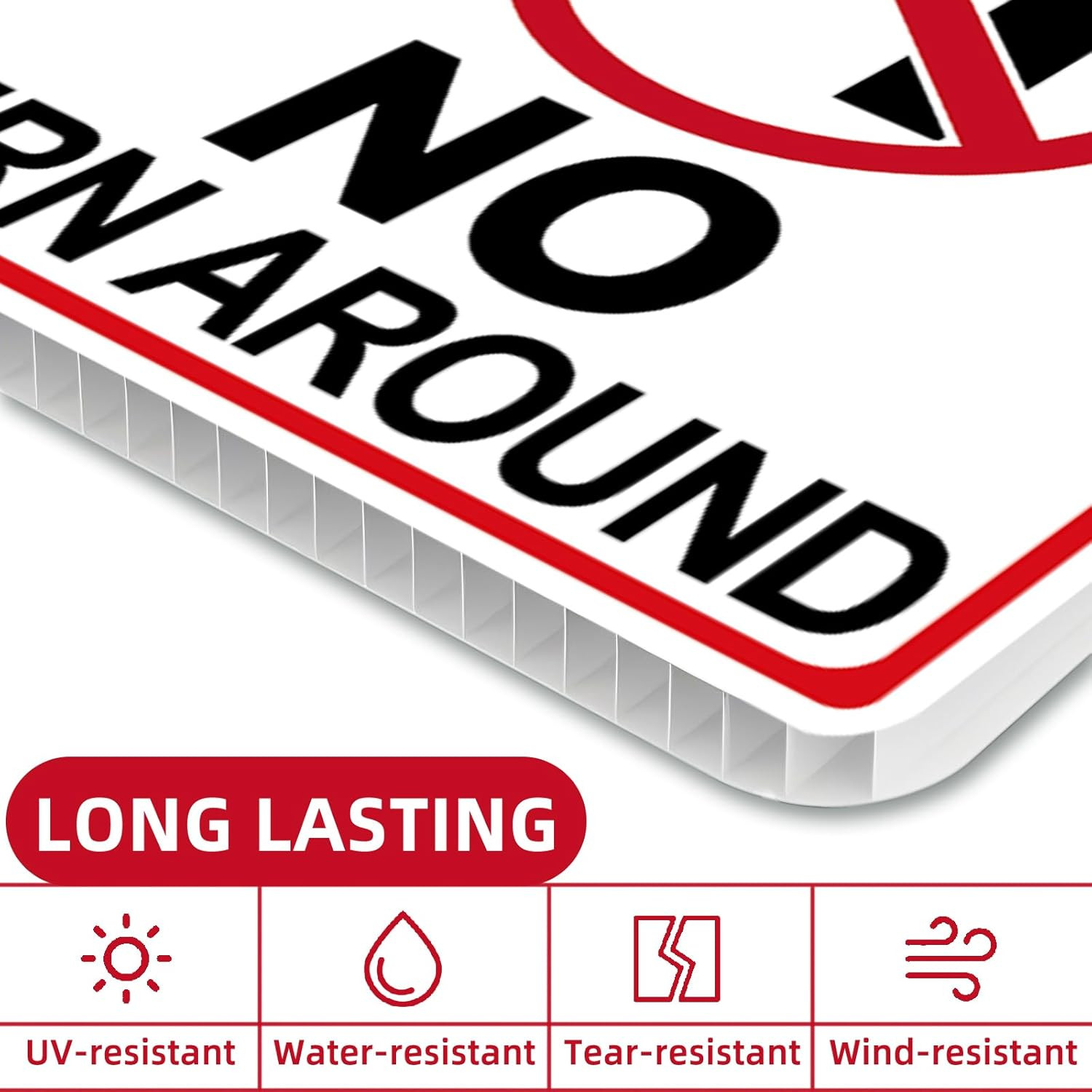 No Turn around Driveway Sign, 2 Pack Private Driveway Signs 14&Prime;X10&Prime; Double-Sided