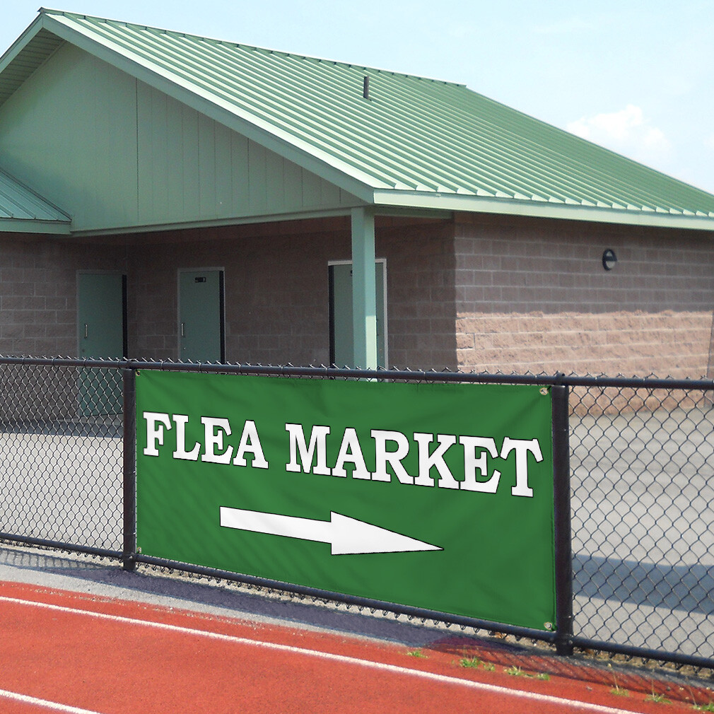 Vinyl Banner Multiple Sizes Flea Market Weatherproof Industrial Yard Signs