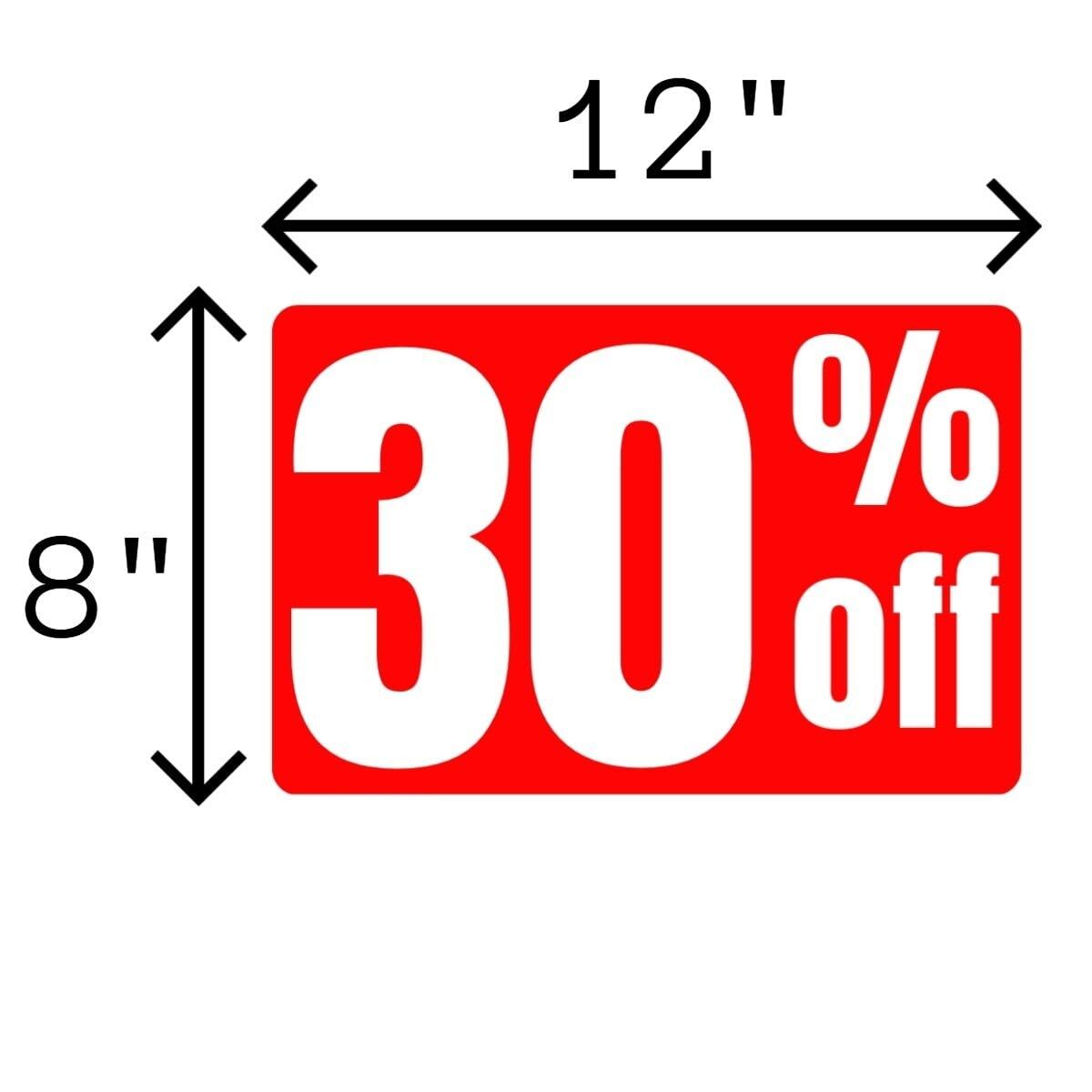 30% Off Business Retail Counter Informational Sign | Plastic | 12&Prime;w x 8&Prime;h