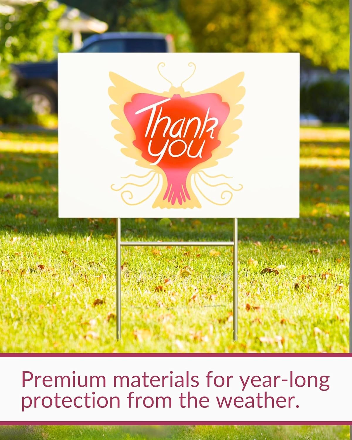 4 Pack 18 x 12 White Blank Yard Signs W/ Metal Stakes Waterproof Corrugated