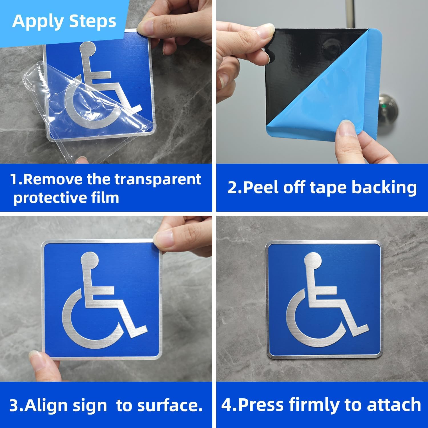 3D Handicap Sign Stickers with Adhesive Backing – Metal-Reinforced Disabled Whee