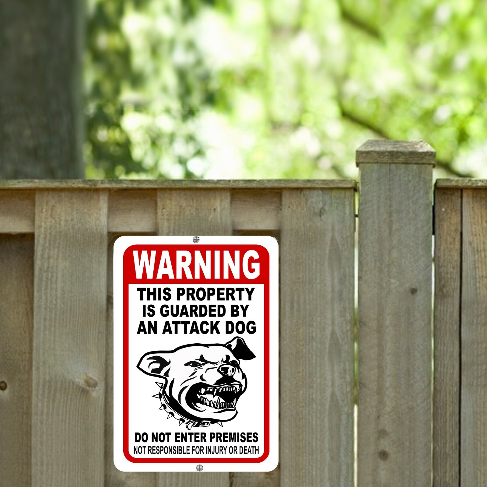 BEWARE OF DOG Sign Attack Dog on Duty Guard Dog 8&Prime;x 12&Prime; Aluminum Metal Warning