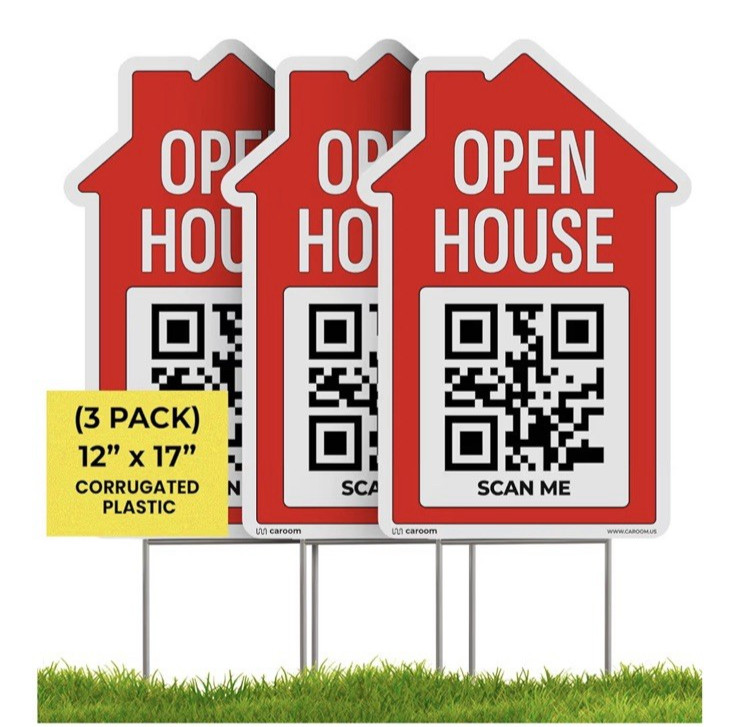 12 » x 17 » Open House Signs for Real Estate (3-Pack)