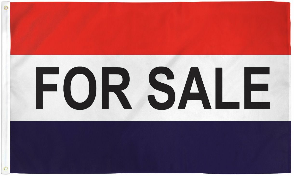 FOR SALE Flag Banner 3×5 ft Business Advertising Sign Red White Blue Grommets