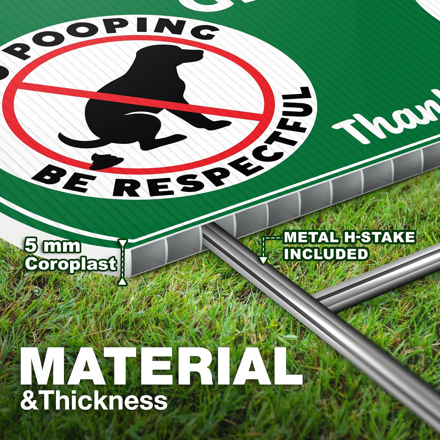 Keep off Grass Signs, 8 X 12 Inch Double Sided Corrugated Plastic, Stakes | No D