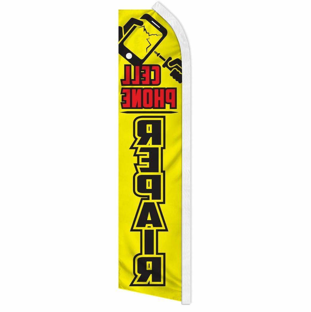 « CELL PHONE REPAIR » advertising super flag swooper banner business sign fix