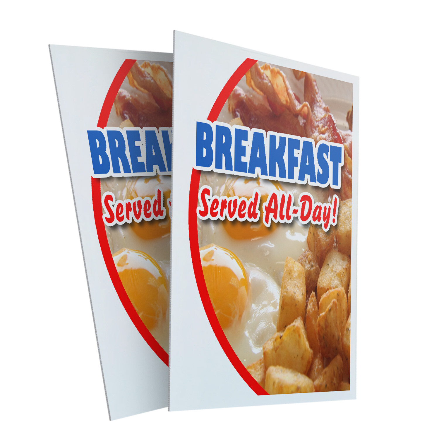 A-frame Sidewalk Breakfast Served All Day 24&Prime; x 36&Prime; Double Sided A-Frame Sidewal