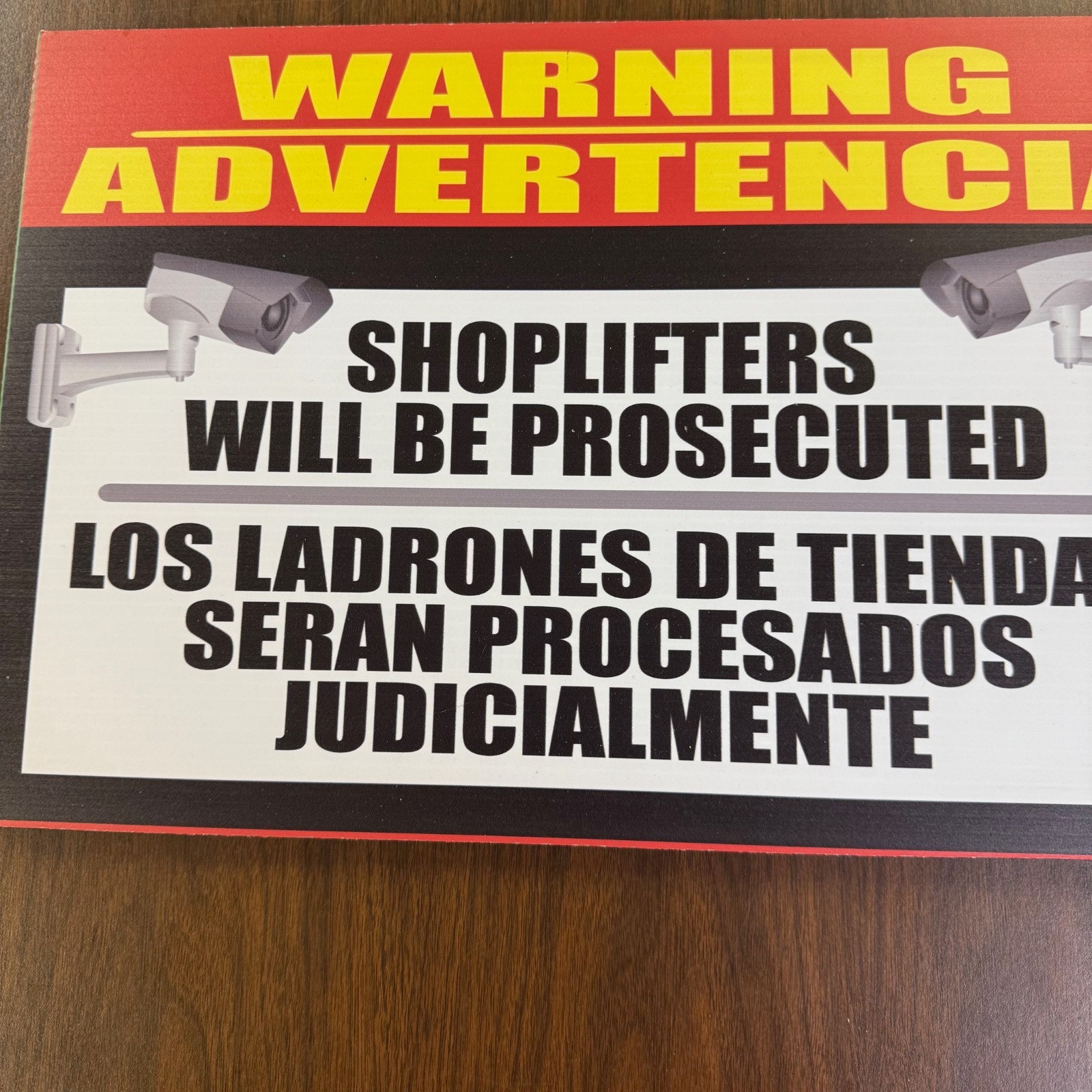 11 3/4 x18 & 12&Prime;X18&Prime; Warning Shoplifters will be Prosecuted Signs – 5 pieces