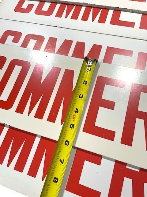 Vintage COMMERCIAL Real Estate Advertising Wood Sign 24×6 2-Sided Large Rider