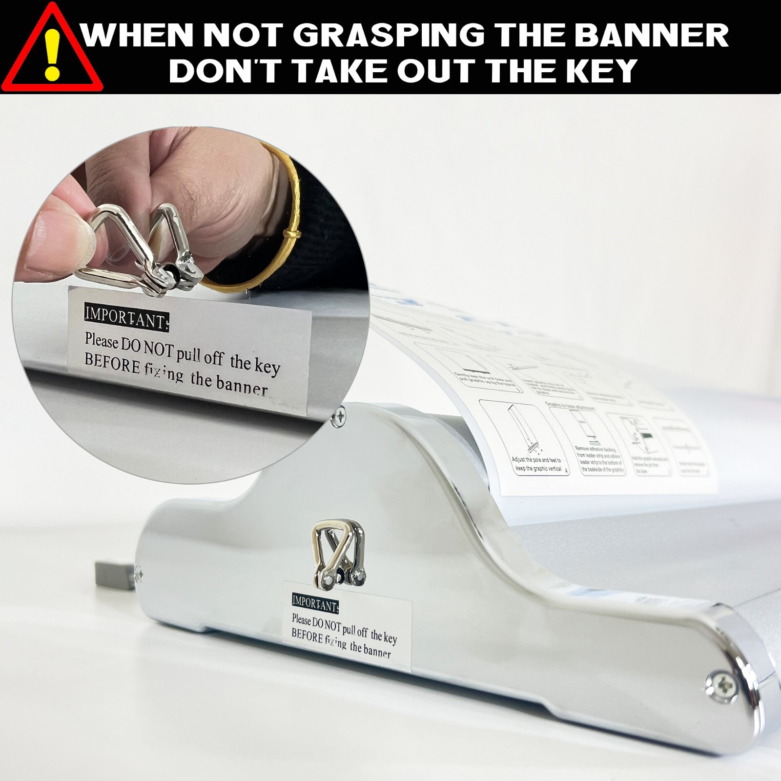 Deluxe Adjustable Banner Stand 18&Prime;24&Prime; 33½ » 36&Prime; 48&Prime; 60&Prime;x65-90&Prime; Wide-base