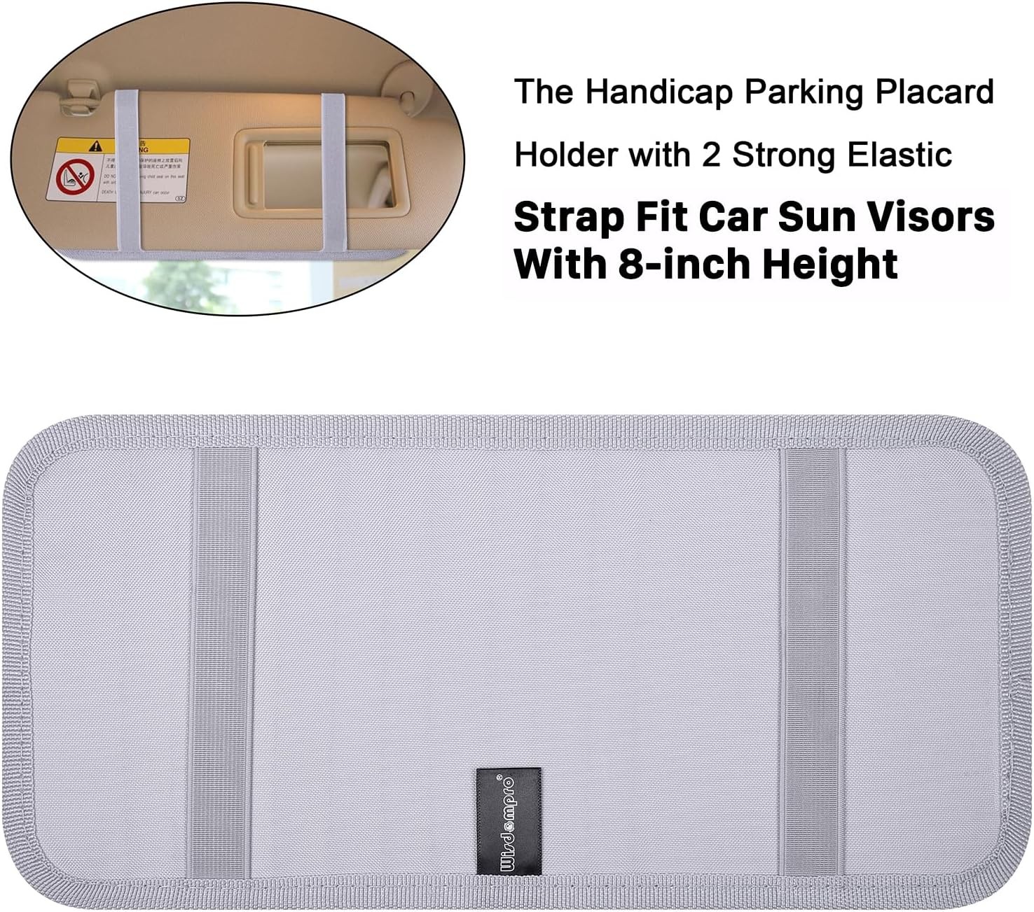 Handicap Placard Holder for Auto, Wisdompro Disabled Parking Permit Sign Gray