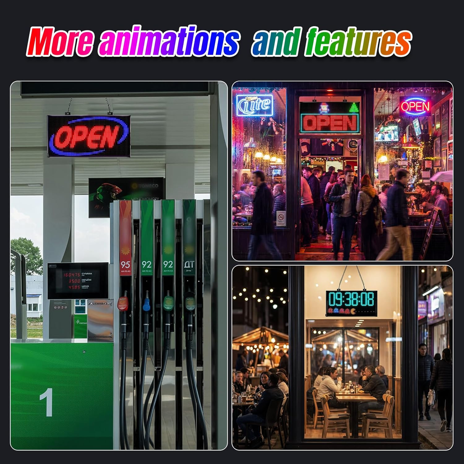 Programmable LED Open Sign with APP Control – Waterproof 8×13 for Business