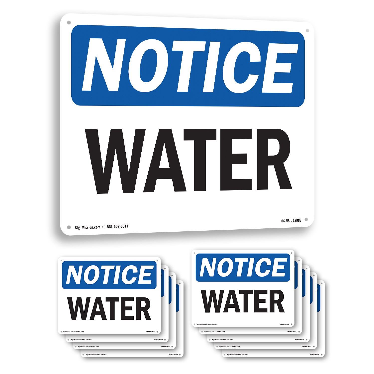 Water OSHA Notice Sign Metal, Plastic, Or Decal – 5 or 10 Pack