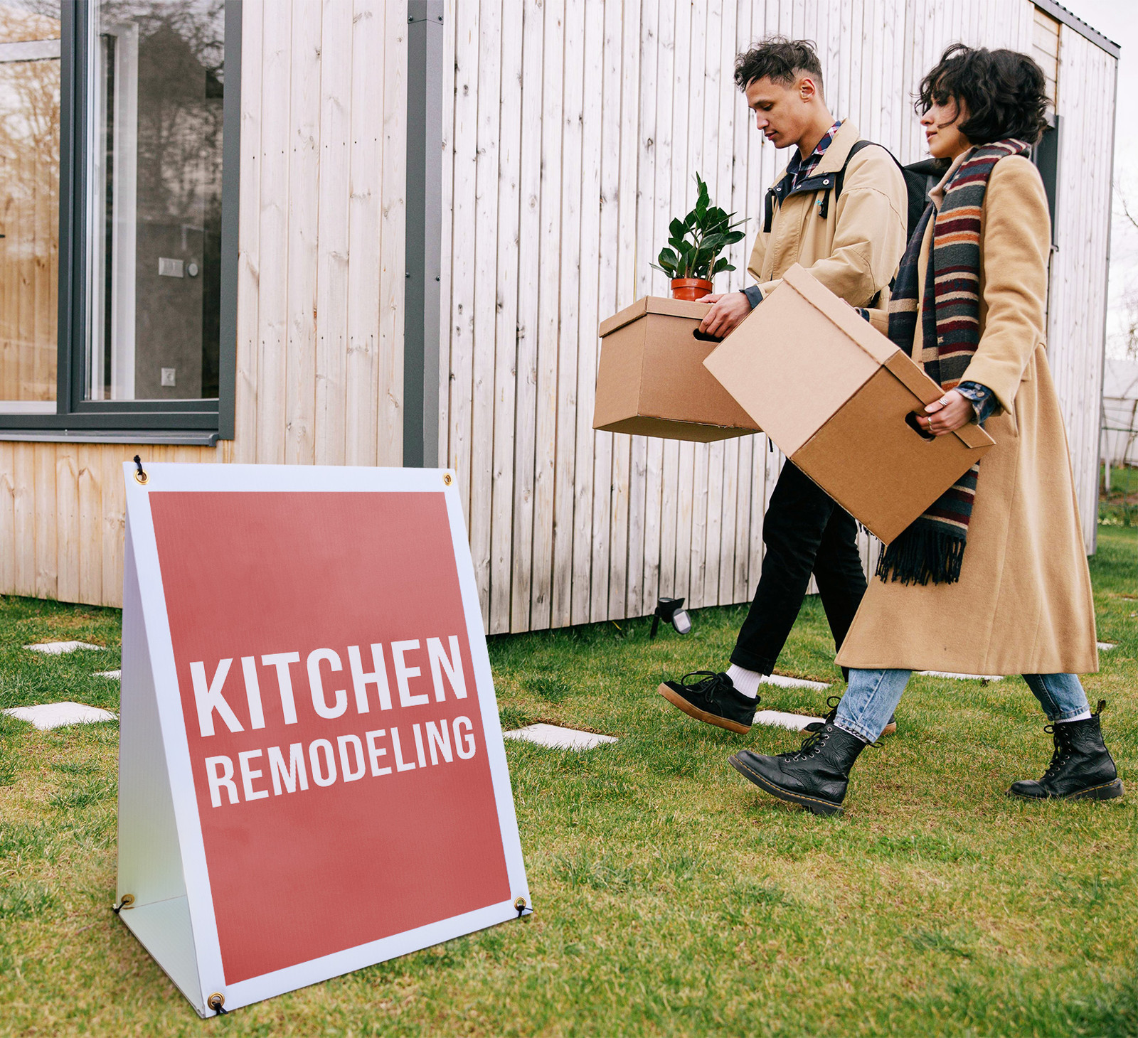 Kitchen Remodeling A-Frame Sidewalk Sign Home Improvements Custom Design Now