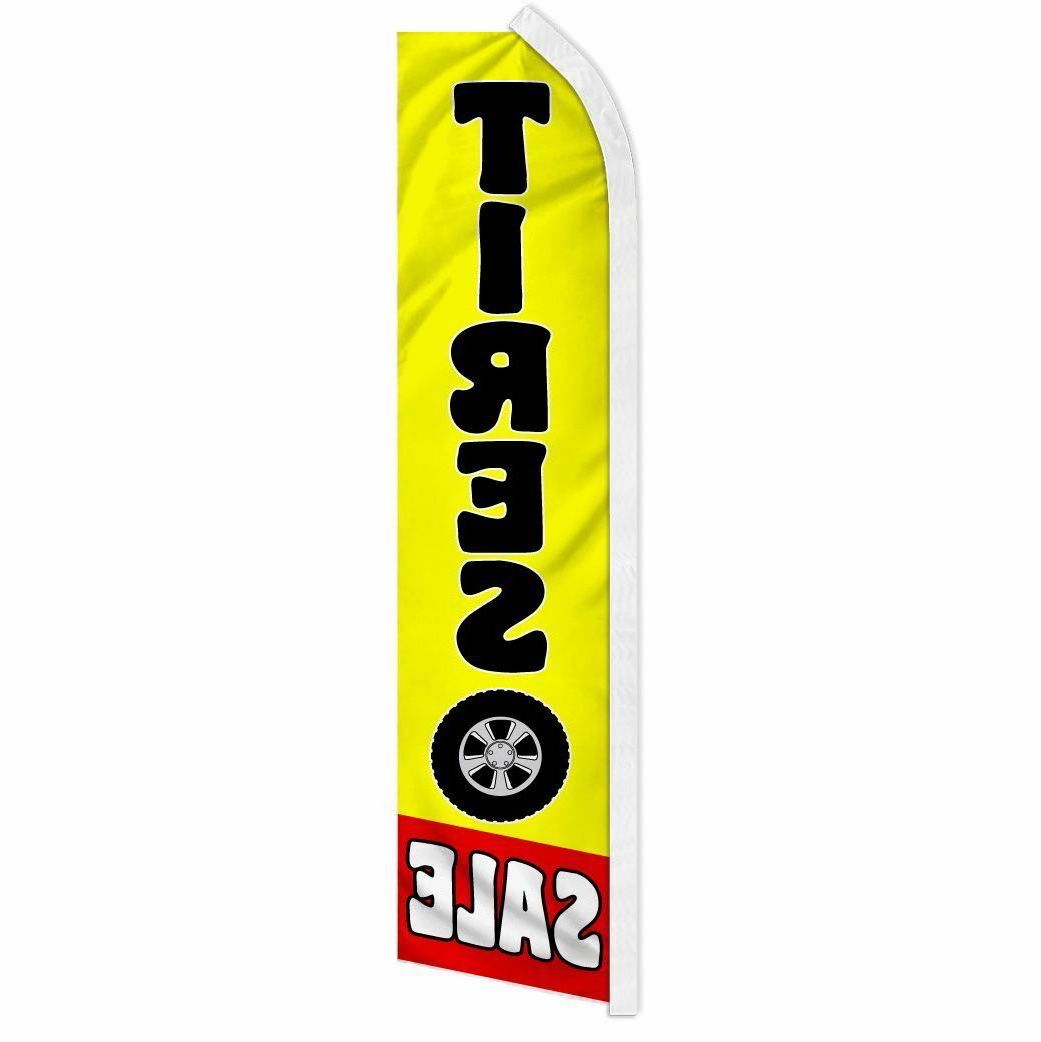 « TIRES SALE » advertising super flag swooper banner business sign auto discount