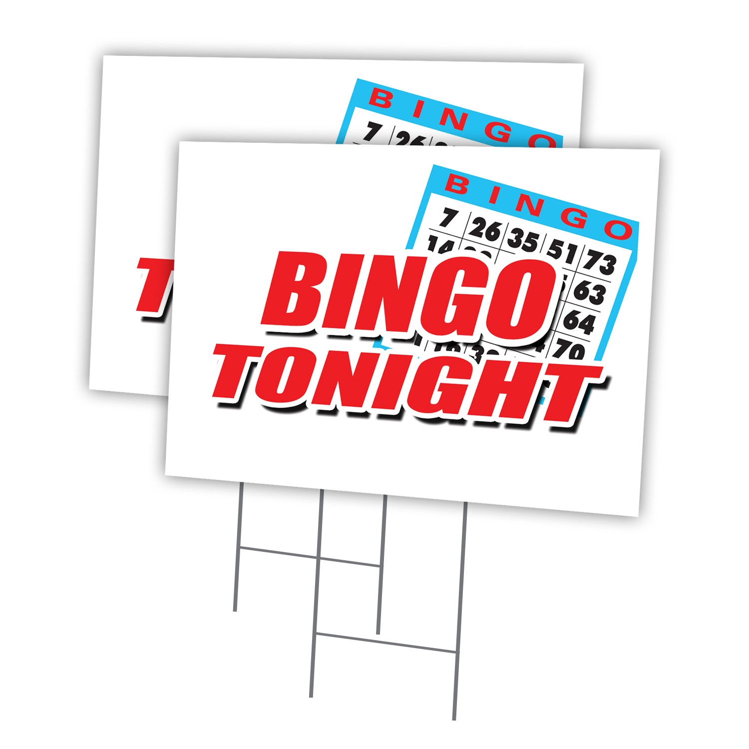 Bingo Tonight Multi-Pack of Yard Signs & Stake outdoor plastic coroplast window