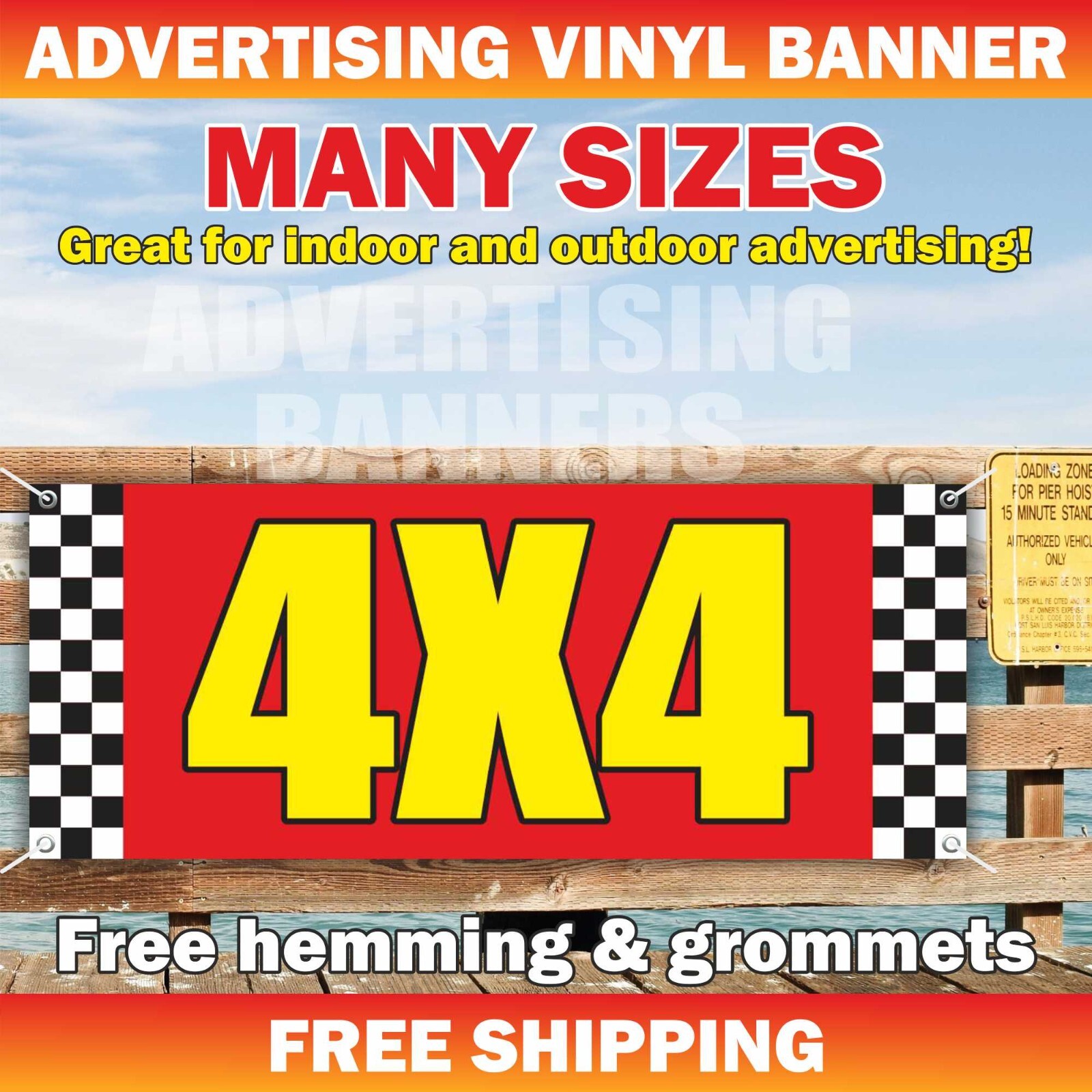 4X4 Advertising Banner Vinyl Mesh Sign Car Auto Truck shop service repair