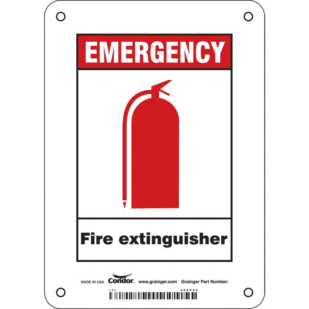 CONDOR 469V56 Safety Sign,7 in x 5 in,Polyethylene 469V56