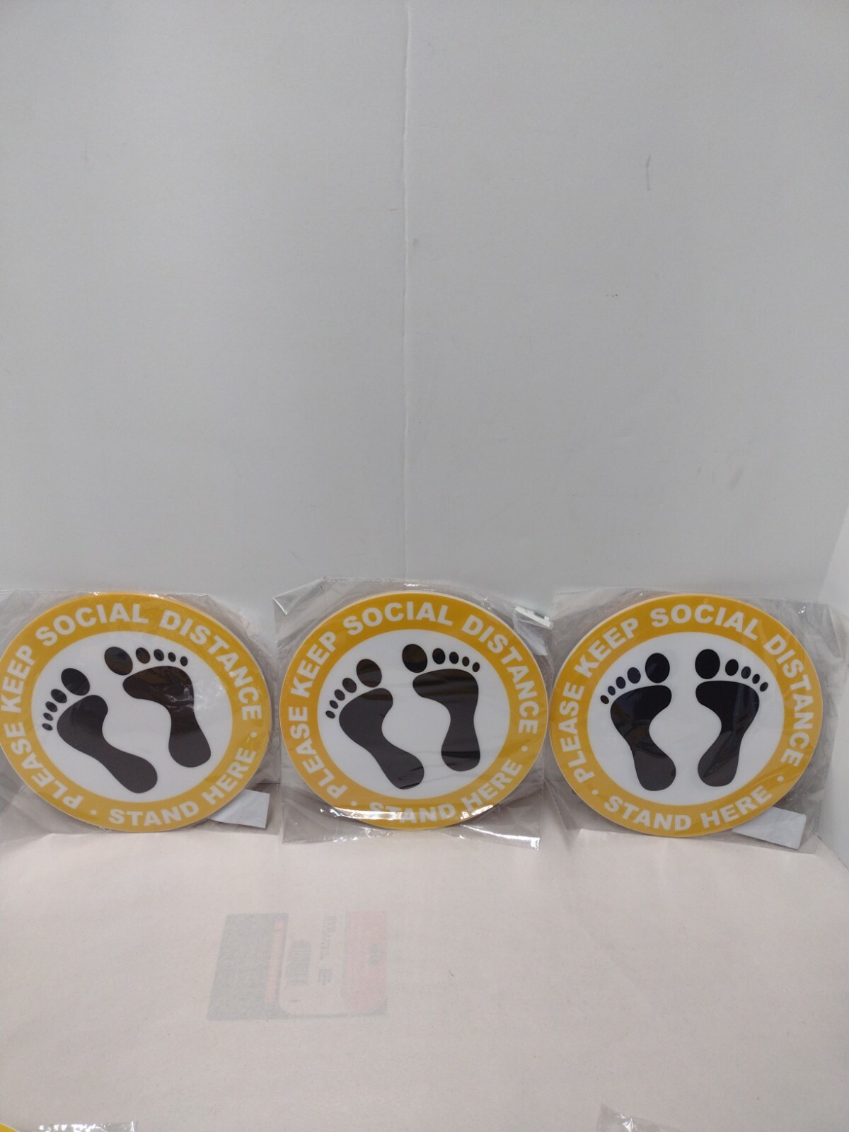 30 PACK Social Distancing Floor Decals Sticker PLEASE SOCIAL DISTANCE STAND HERE