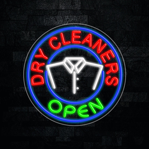 Dry Cleaners LED Neon Sign 26&Prime;L x 26&Prime;H #31140
