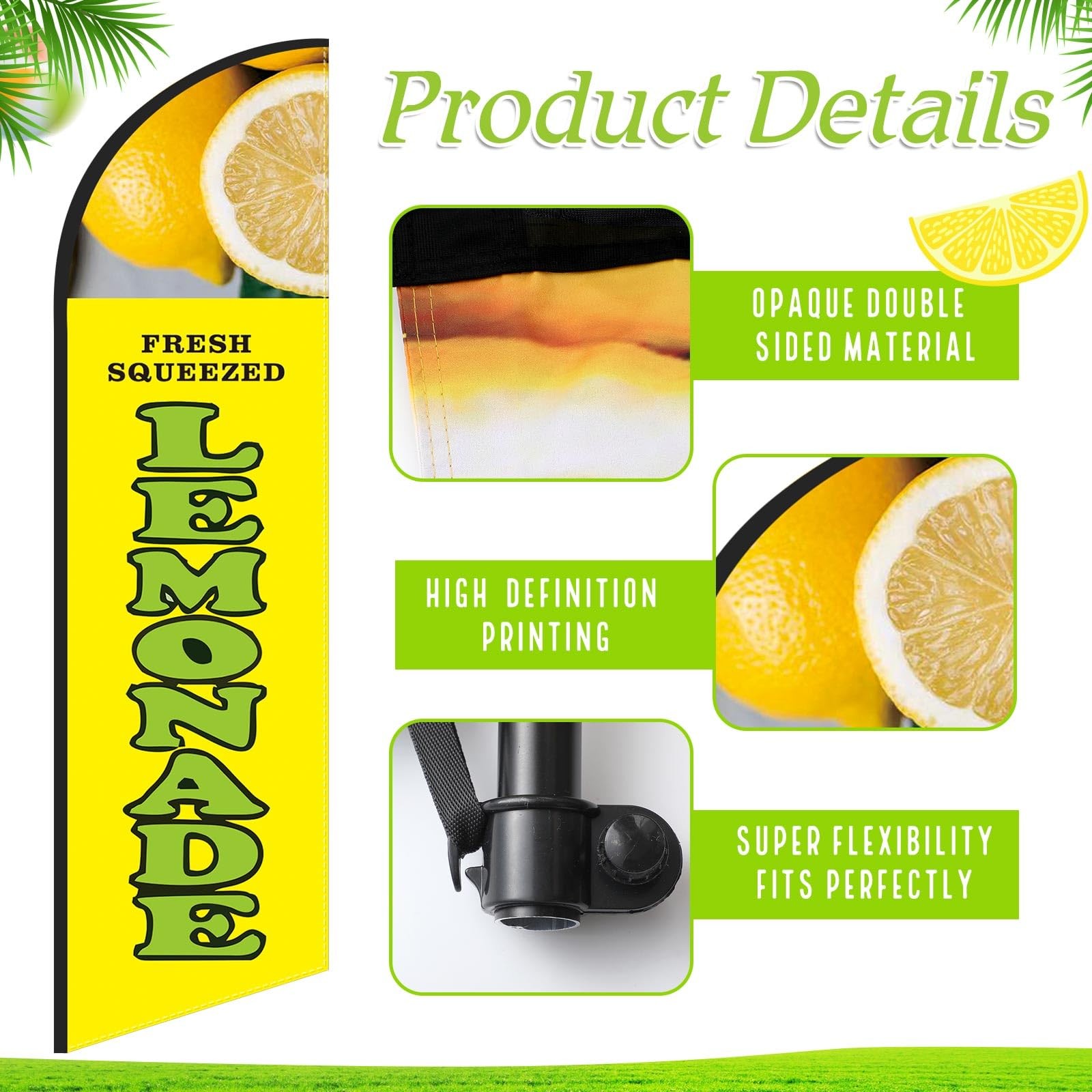 Hunnmingre 11.2 Ft Classic Lemonade Feather – Banner Ground Stake