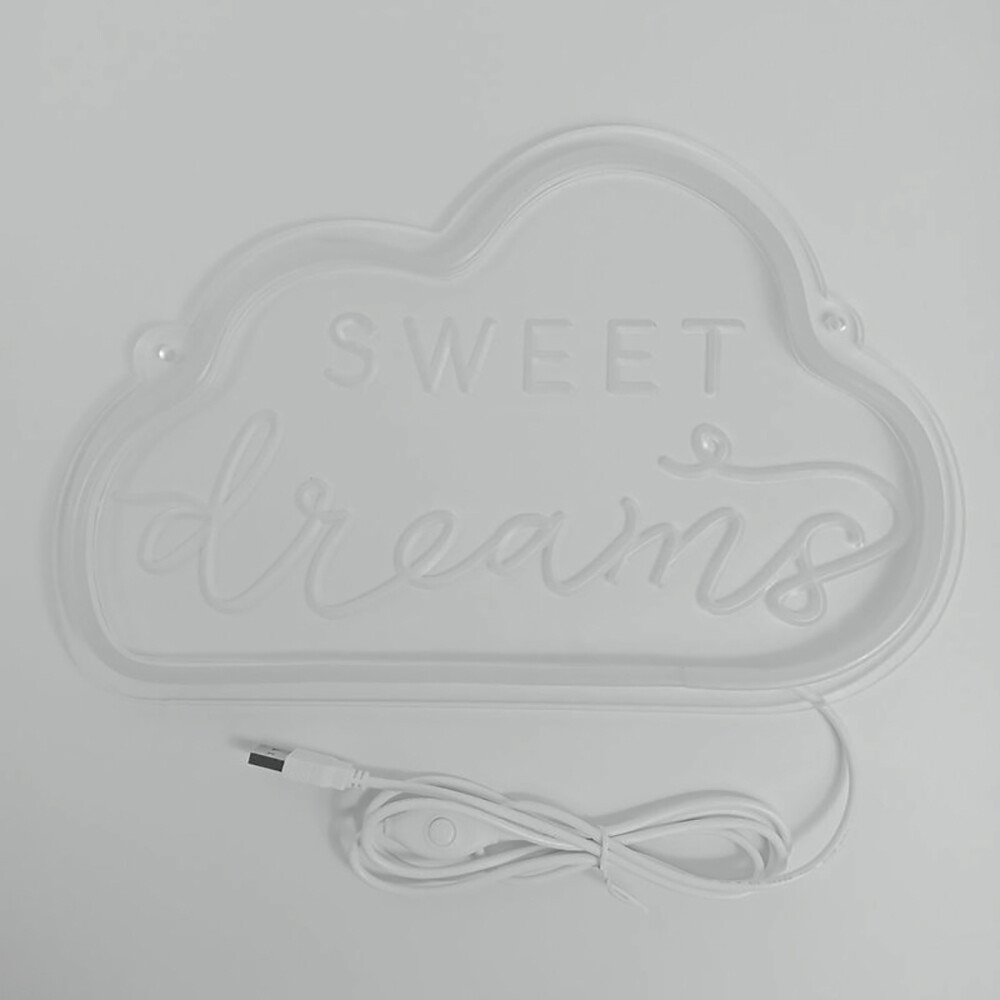 Qomolangma 12.2 X 7.87inches « SWEET Dream » LED Neon Sign PinkBlue