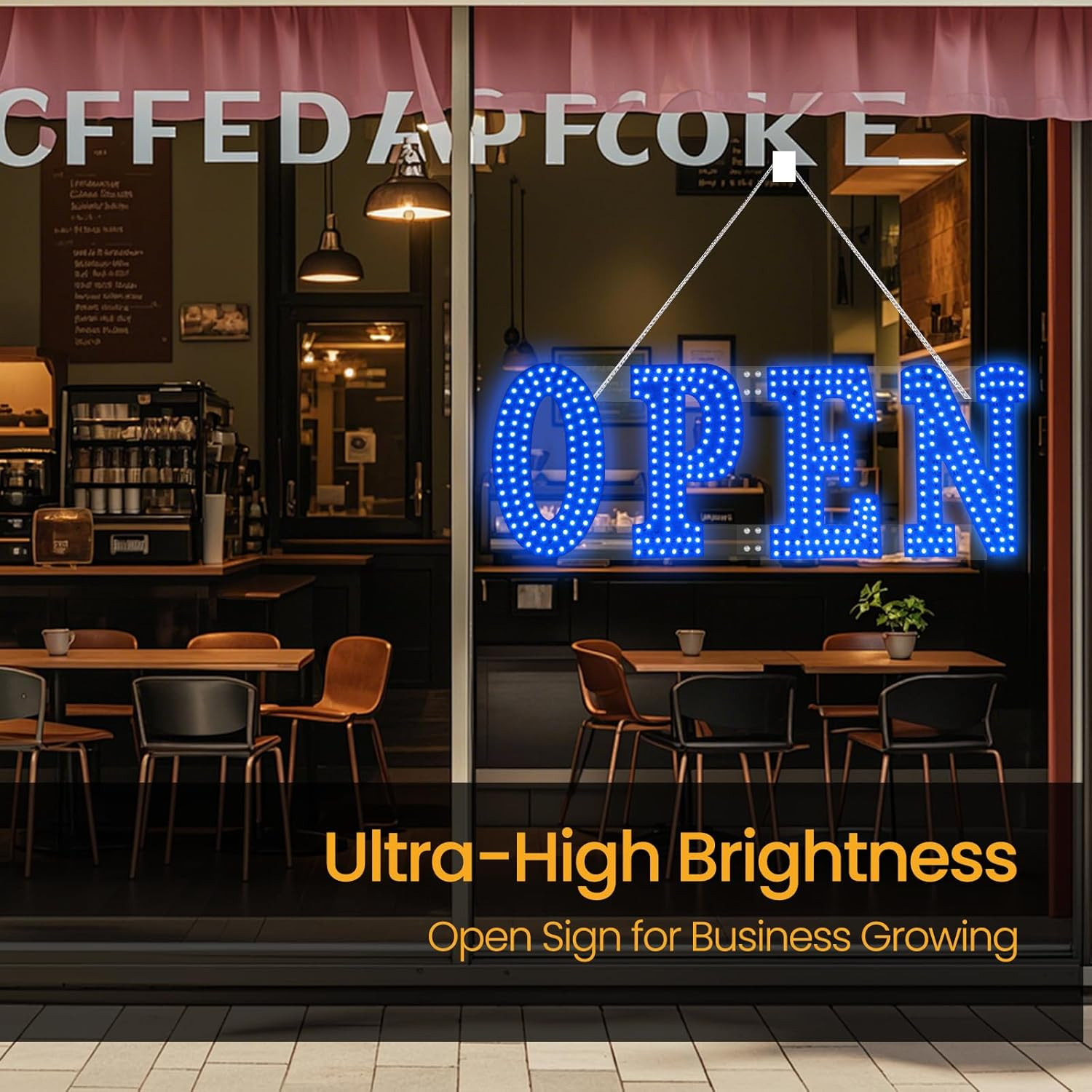 Dimmable 7-Color LED Open Sign 30&Prime;X10&Prime; for Stores, Restaurants, and Bars