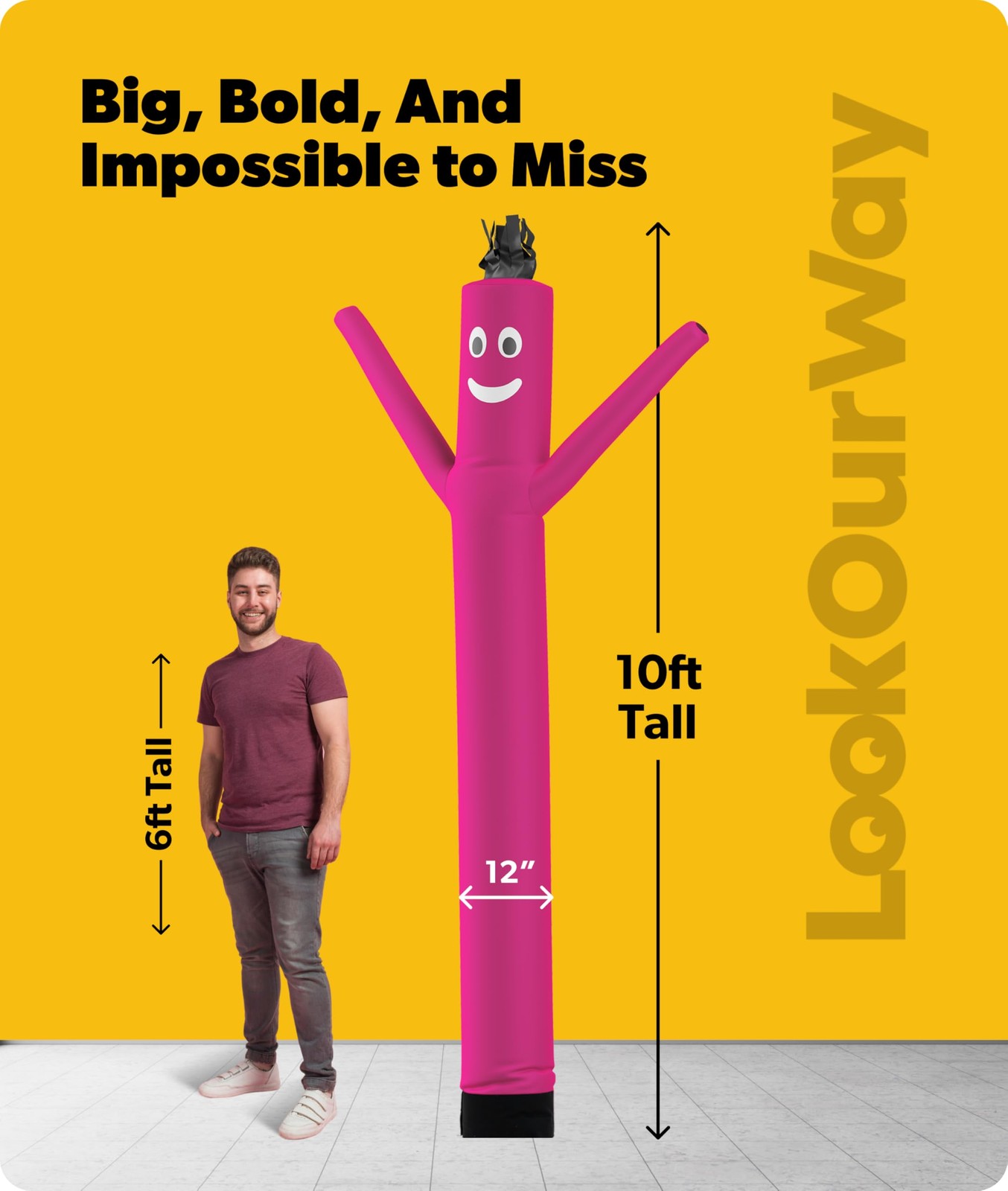 Lookourway Air Dancers Inflatable Tube Man Attachment – 10 Feet Tall Wacky