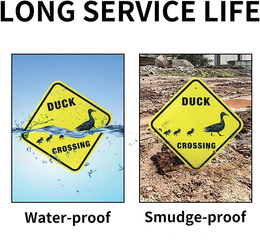 Reflective Duck Crossing Warning Sign Aluminum Outdoor Day & Night Road Sign 12&Prime;