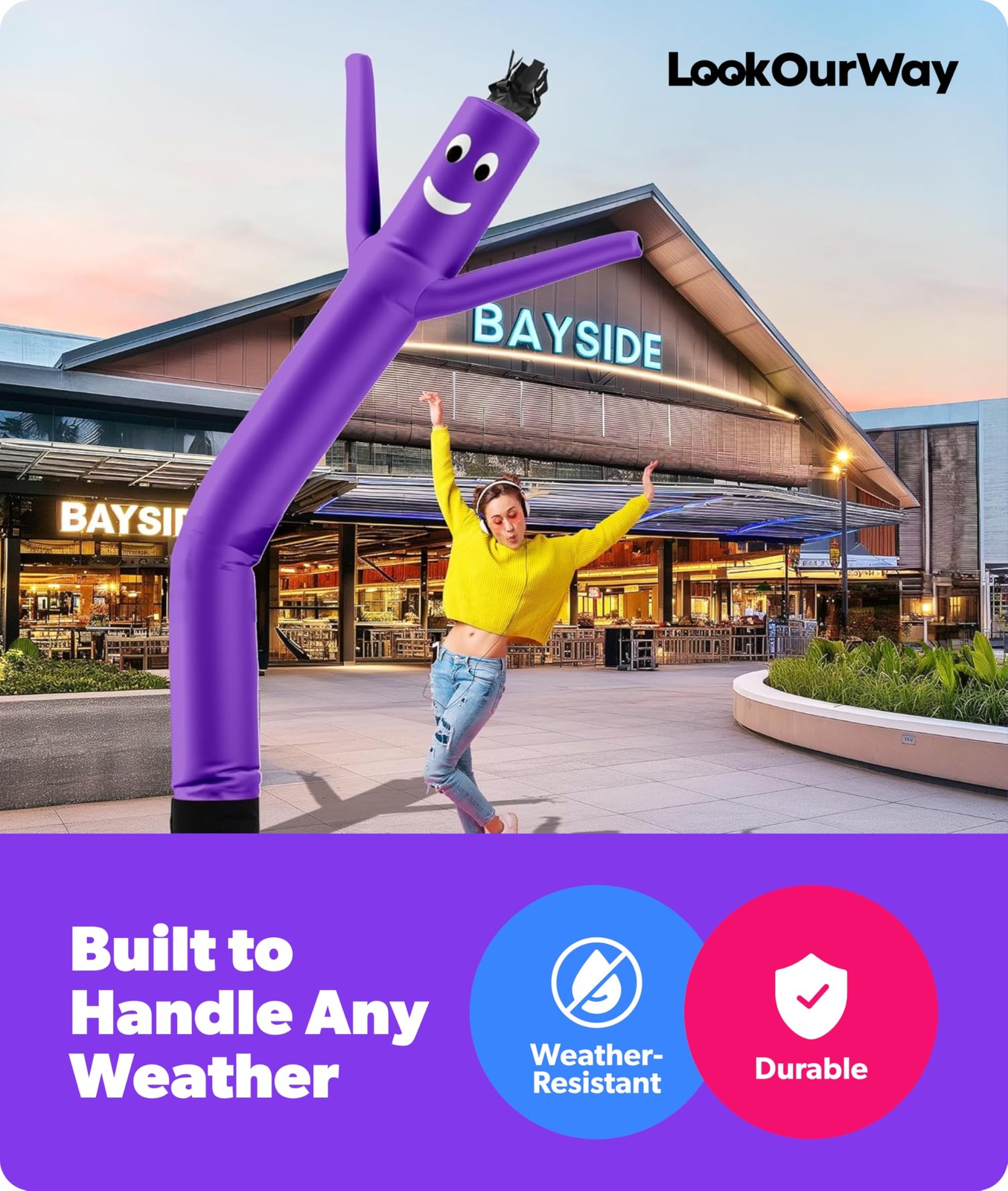 Lookourway Air Dancers Inflatable Tube Man Attachment – 10 Feet Tall Wacky