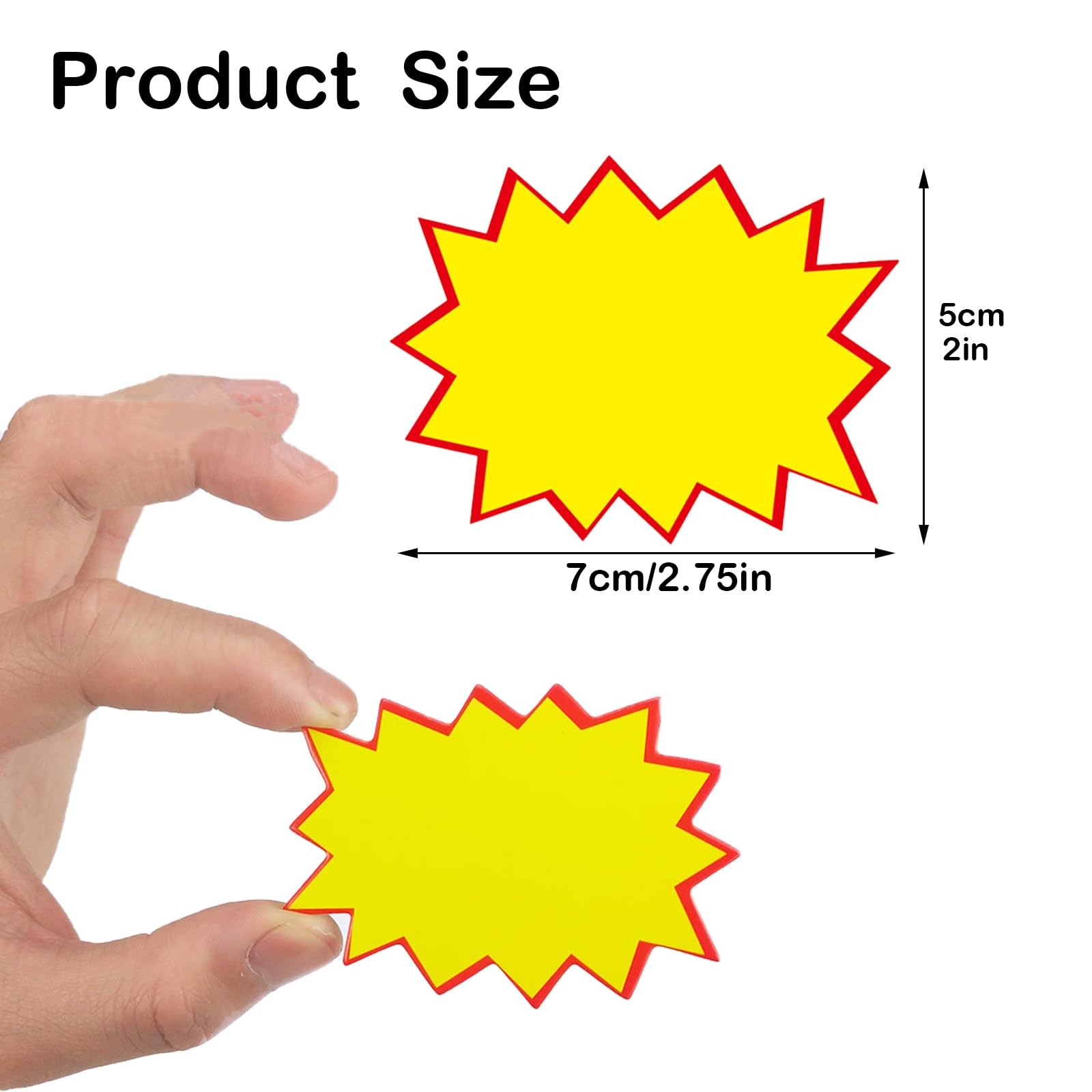 200 Pieces Star Burst Signs 2.75 x 2 Inch Blank Price Tags Burst Paper Signs Sta