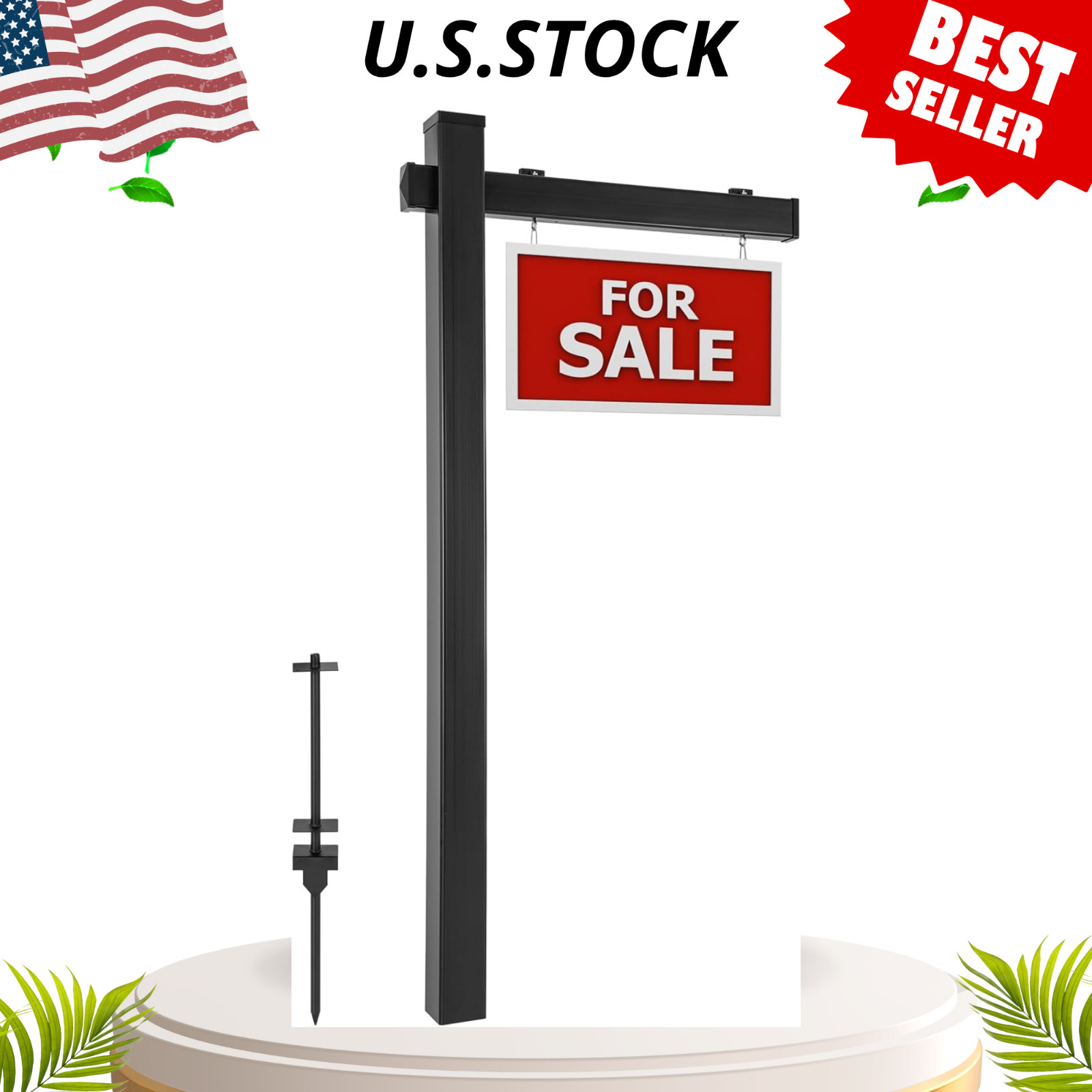NEW 6FT Real Estate Sign Post UPVC Yard Sign Holder 36in Arm