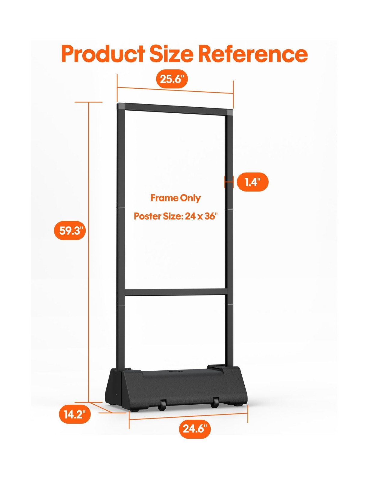 GUOHONG 24×36 Inch Outdoor Sign Holder Stand, Heavy Duty Poster Stand with Wa…
