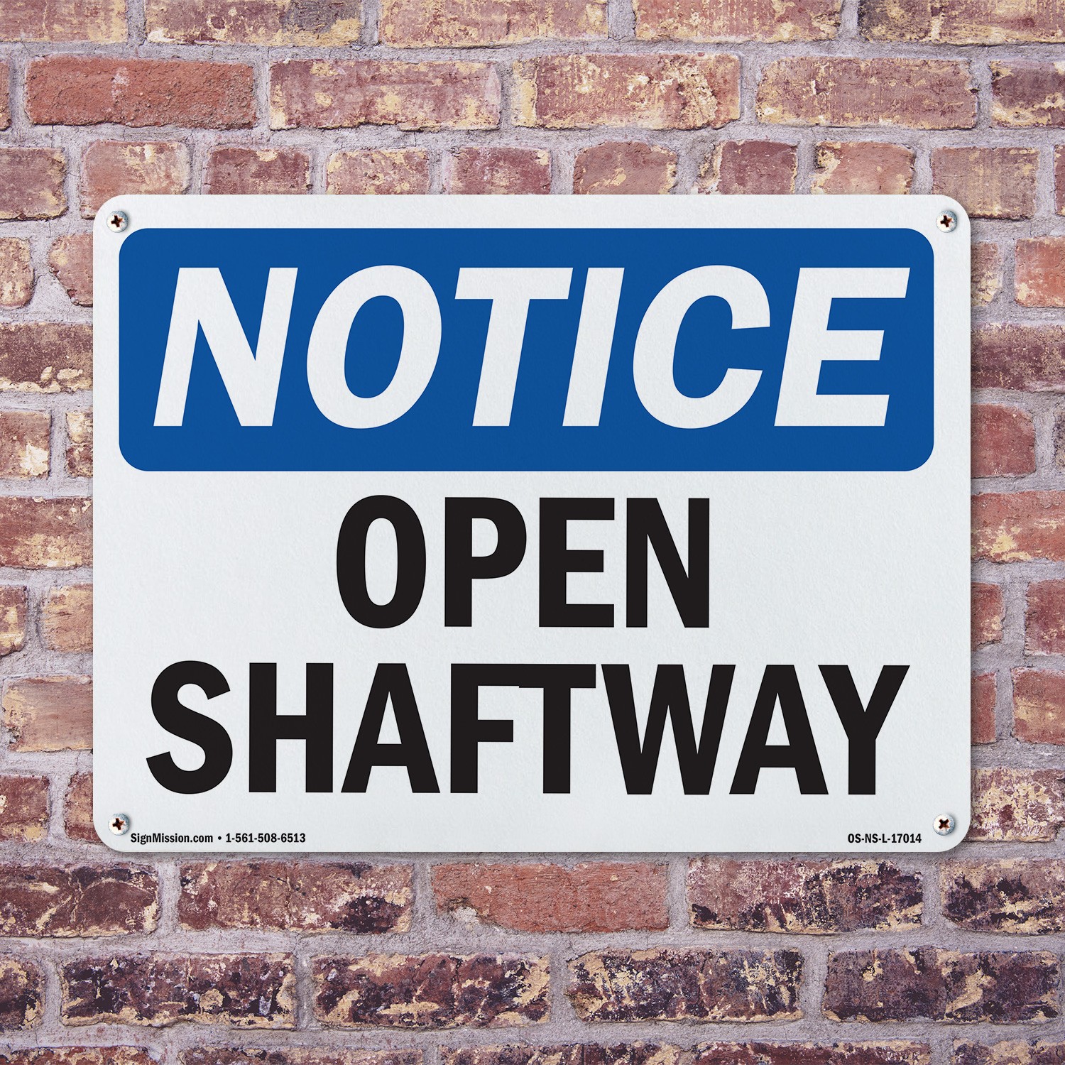 Open Shaftway OSHA Notice Sign Metal, Plastic, Or Decal – 5 or 10 Pack