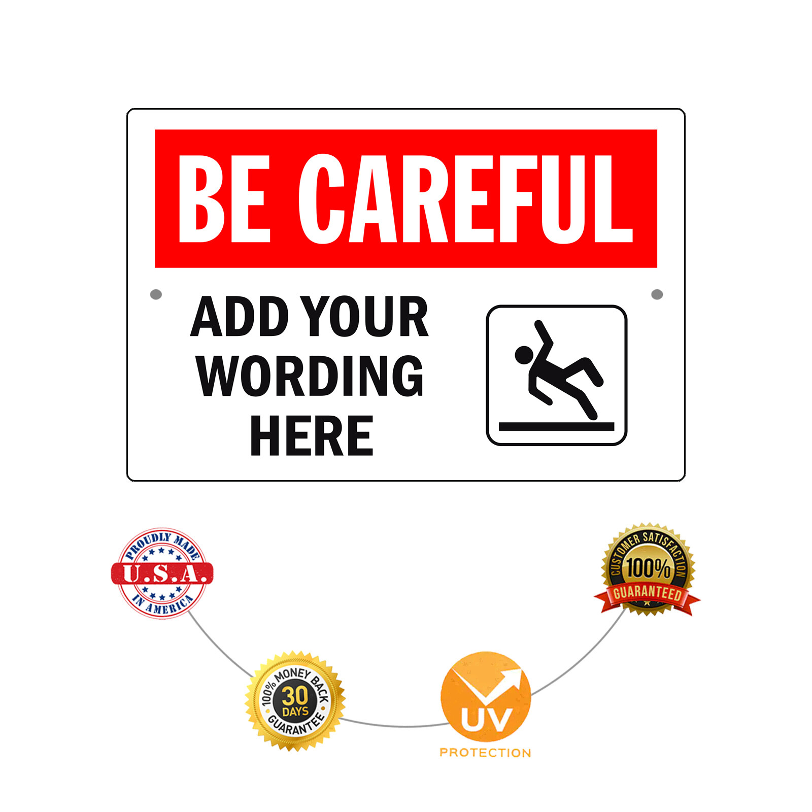 Custom Sign Be Careful Add Your Wording Sign Personalized Aluminum Metal Sign