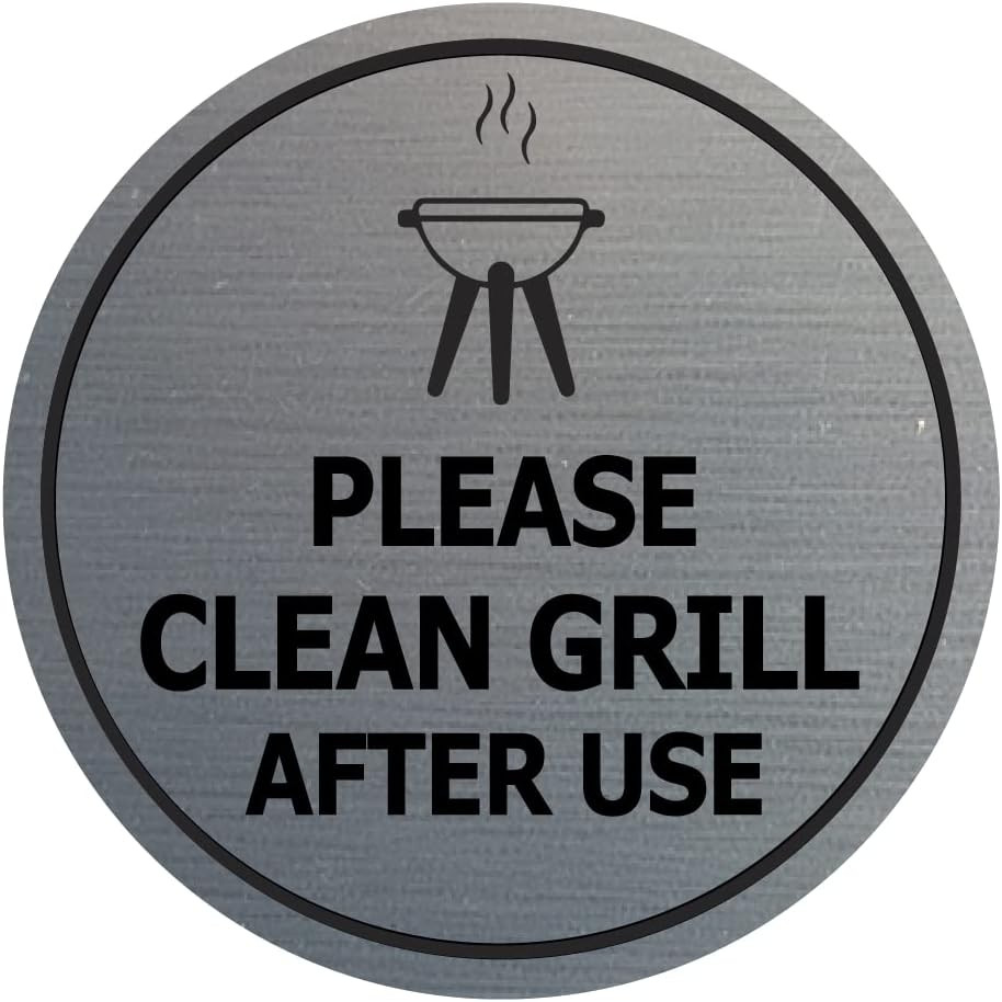 Circle Please Clean Grill after Use Sign – BBQ Cleaning Signage – Shared Living