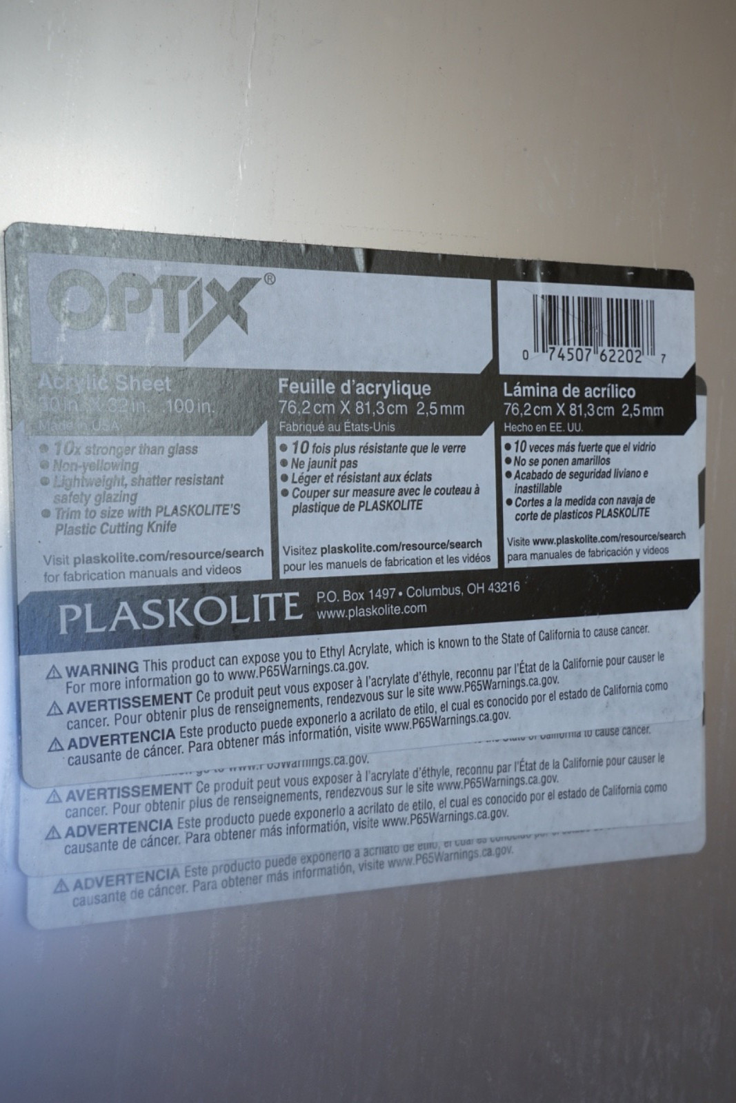 READ! Lot of 5 Plaskolite 30&Prime; x 32&Prime; x 0.100 (1/10&Prime;) Clear Acrylic Ships FREE