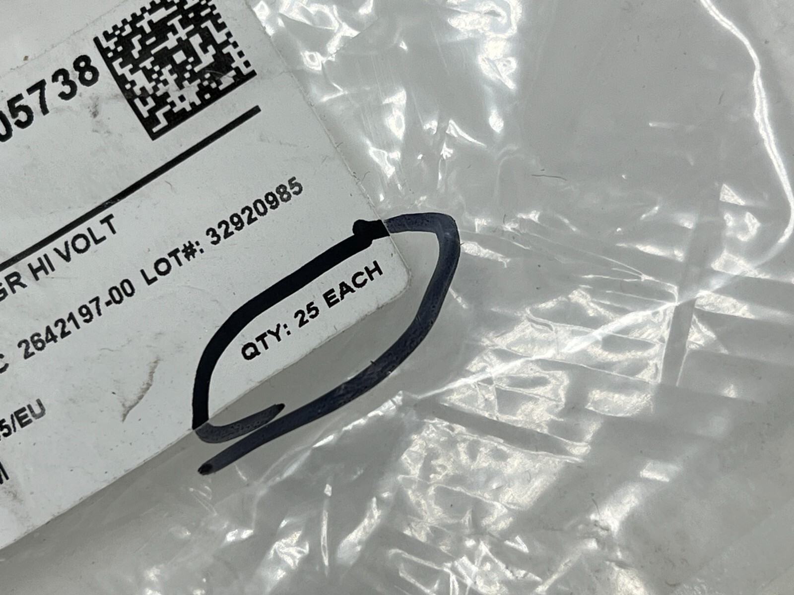 (QTY 25) Electromark 4705-PP-7X10 Black Red/White Danger High Voltage Label