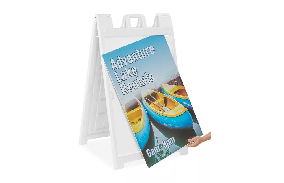 Plastic A-Frame Sign – Deluxe, 24 x 36&Prime;, White – Uline H-7902W