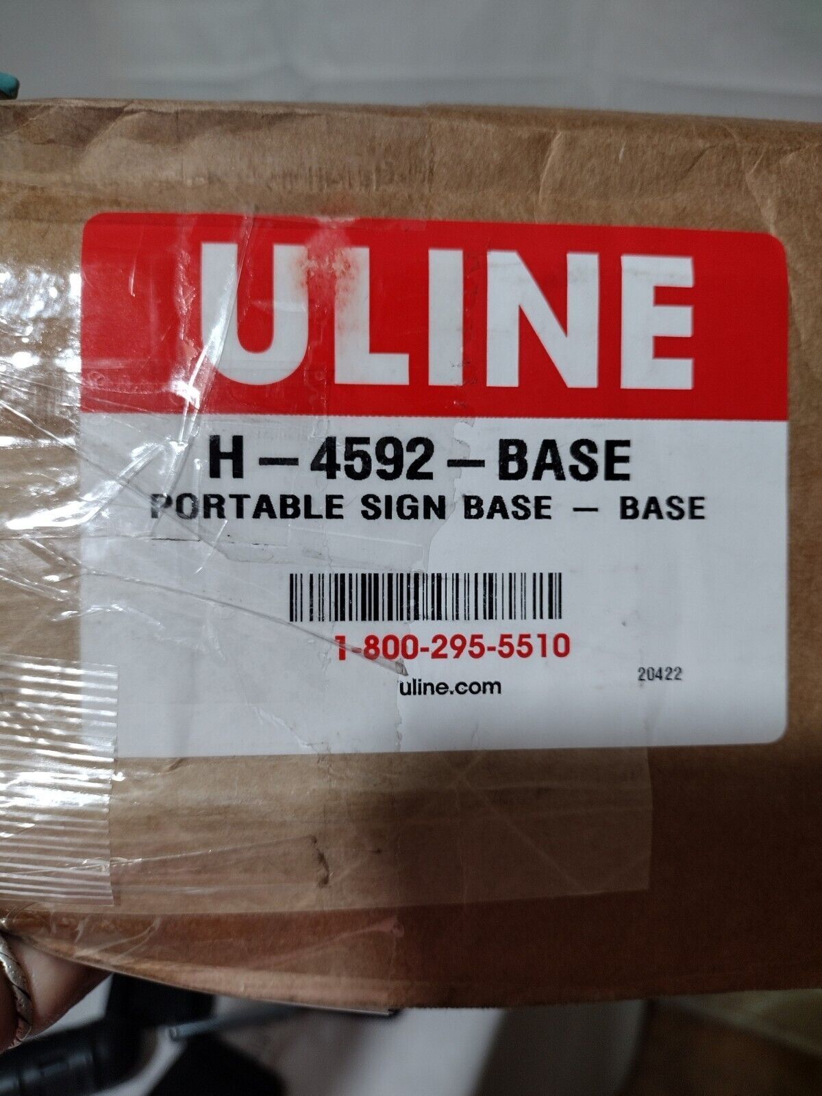 PORTABLE SIGN BASE/ Uline /24&Prime; Filled WT 50lb