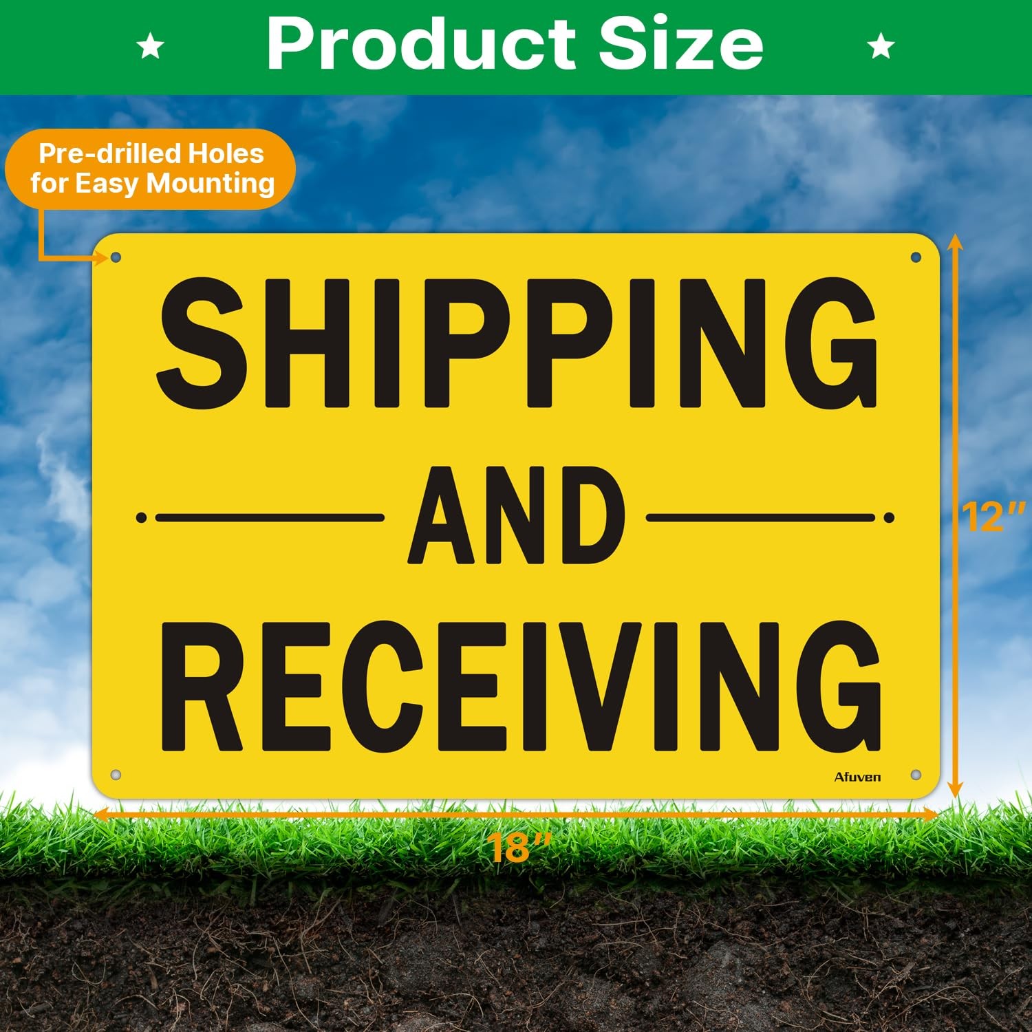 Shipping and Receiving Signs 18 x 12 Inches Shipping Signs for Factory, Busin…