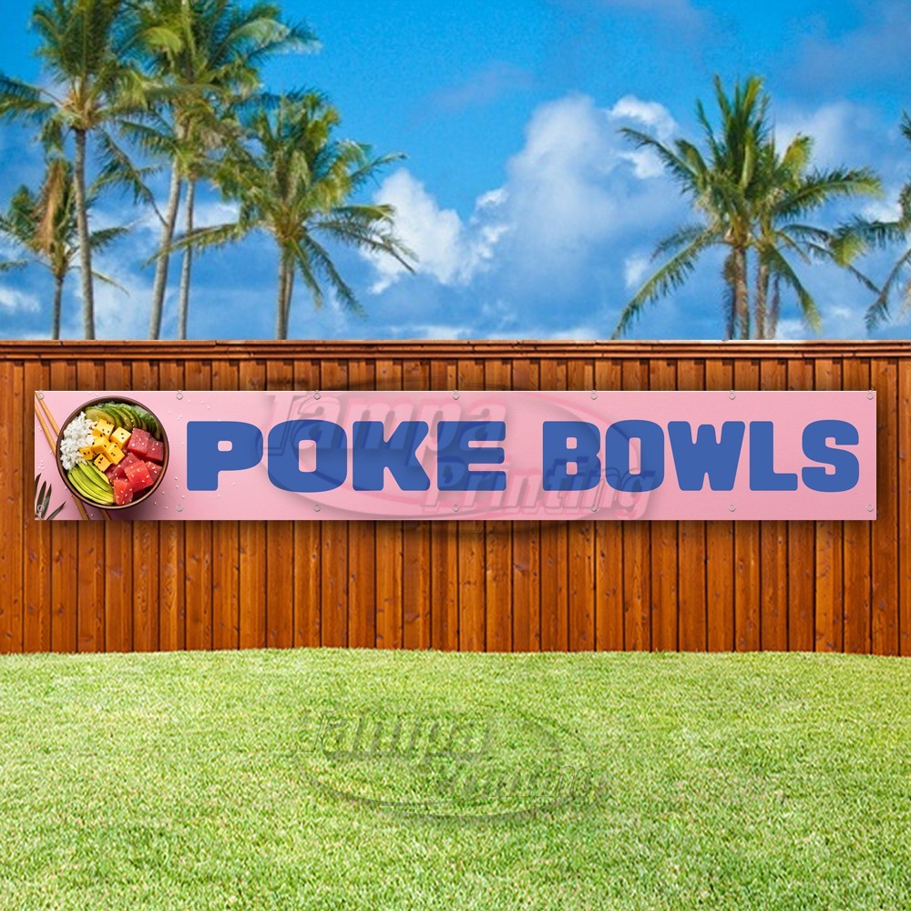 POKE BOWLS Advertising Food Fresh Restaurant Vinyl Banner Flag Sign USA XL01666